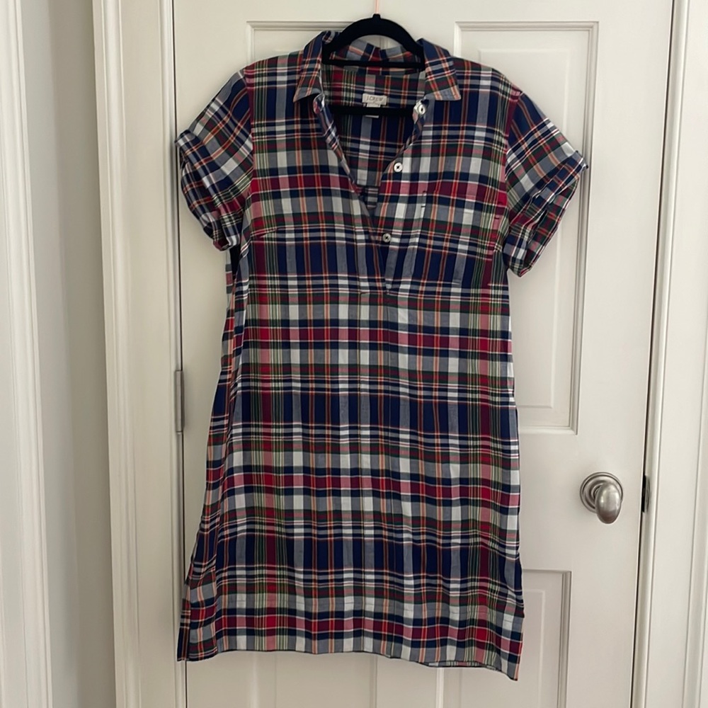 J Crew Plaid Dress Size M